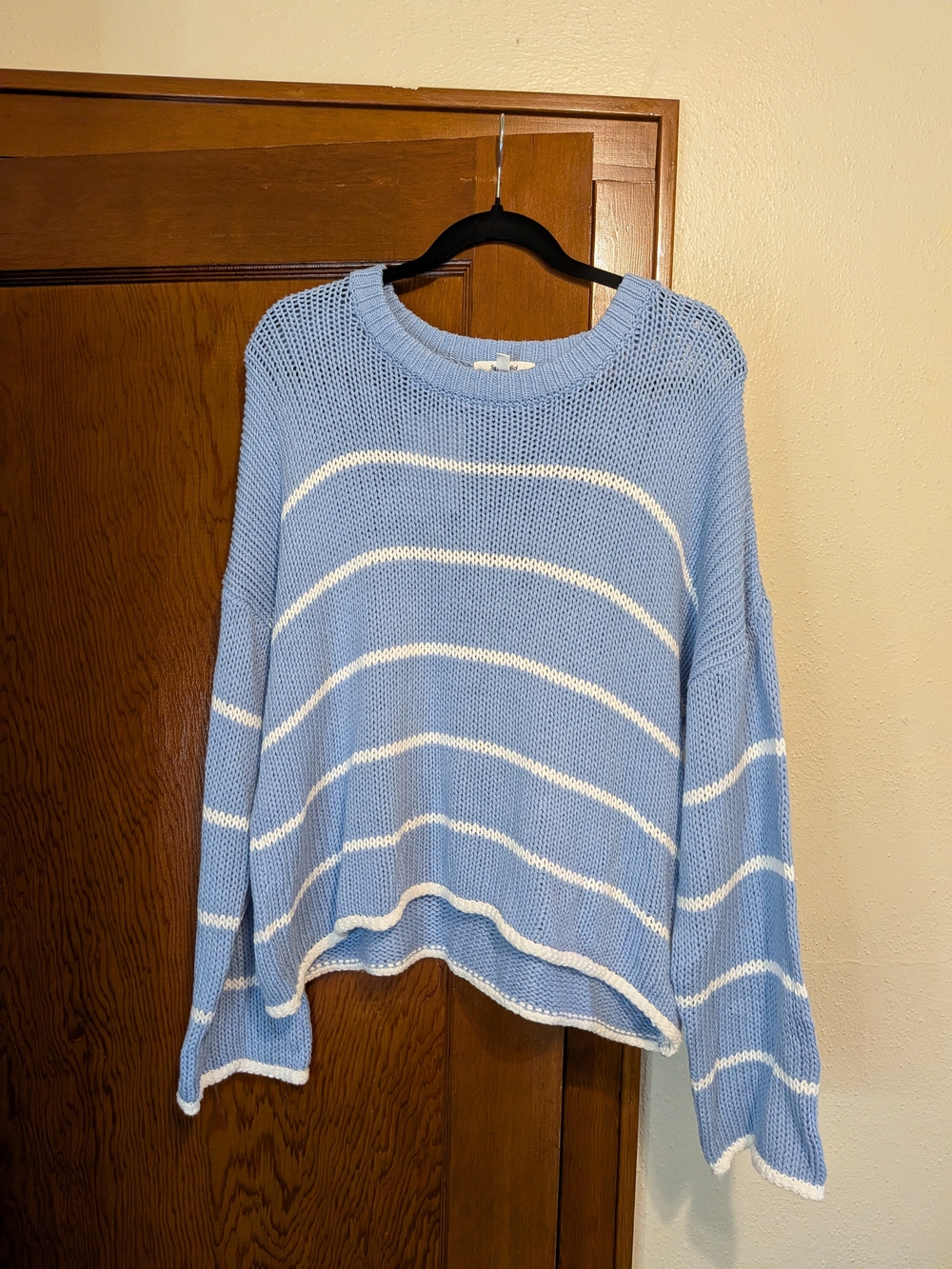 Splendid Collection Blue/White Striped Women's Sweater - Relaxed Knit NWOT Sz L